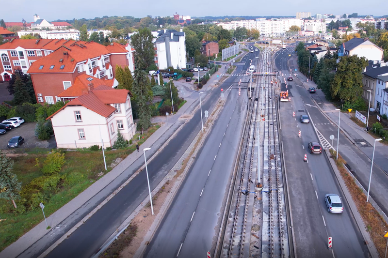 Szosa Chełminska na wysokości Liceum Akademickiego