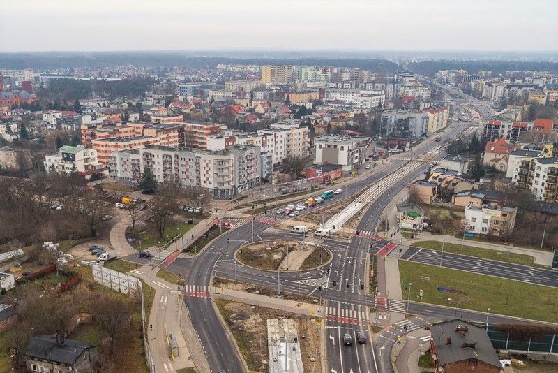 skrzyżowanie Szosy Cjełmińskiej z Trasą Prezydenta Raczkiewicza