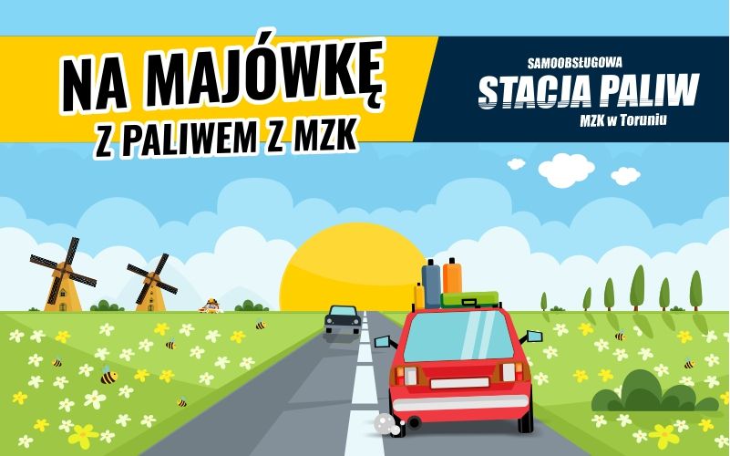 Grafika - Wiosna na stacji paliw